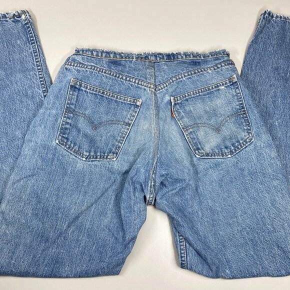 Aligrace Women’s Undone Mini Rise Straight Jeans Size 26 Blue — Fray Waistband - Picture 3 of 8